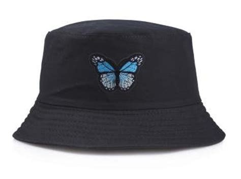 White Embroidered Butterfly Bucket Hat With Removable High Etsy