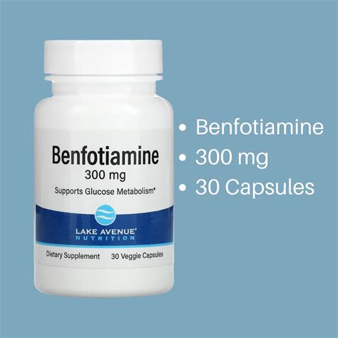 Lake Avenue Nutrition Benfotiamine With Thiamine Mg Mg