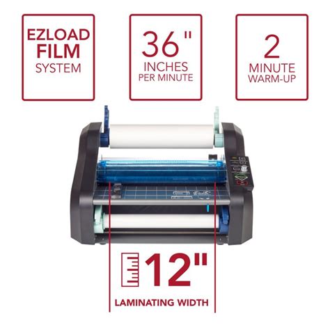 Gbc Ultima 35 Ezload Thermal Roll Laminator 12 Max Width 1 Min Warm