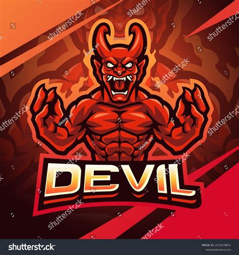 Devil Fighter Esport Mascot Logo Design Stock Vector Royalty Free