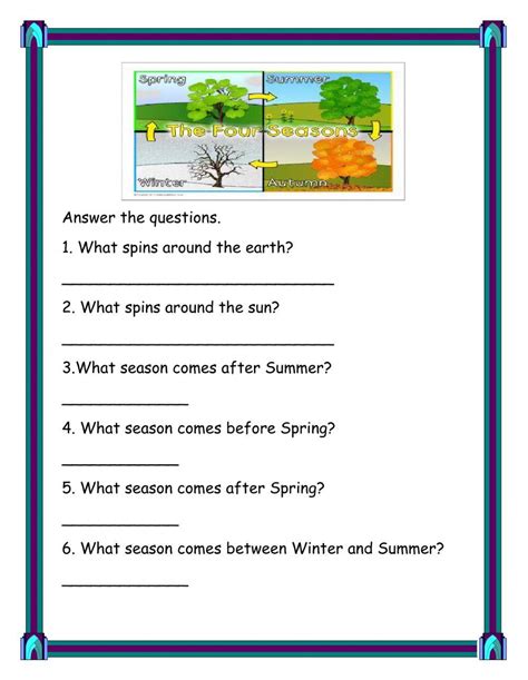 Seasons And Weather Exercises Worksheet Live Worksheets