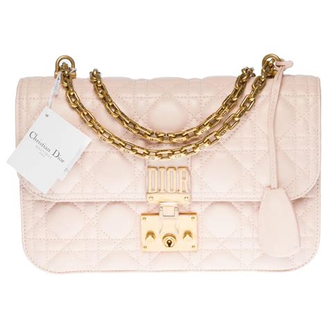 Christian Dior Sac bandoulière Dior Dioraddict en cuir cannage rose