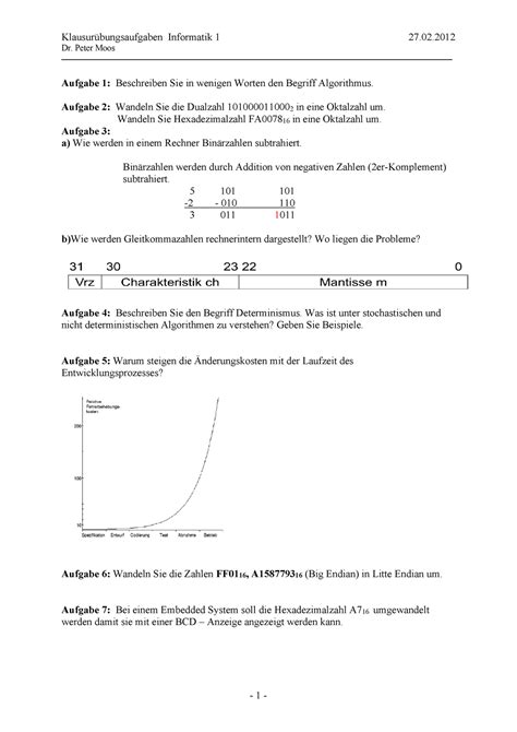 Übungsaufgaben zur Klausur Wi Se14 15 Dr Peter Moos Aufgabe 1
