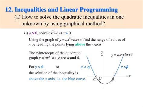 Ppt A How To Solve The Quadratic Inequalities In One Unknown By