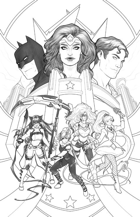 JLA RWBY 01 Cover By Meghan Hetrick