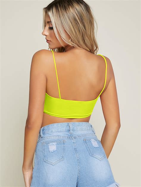 Shein Bae Solid Form Fitting Cropped Cami Top Shein Usa