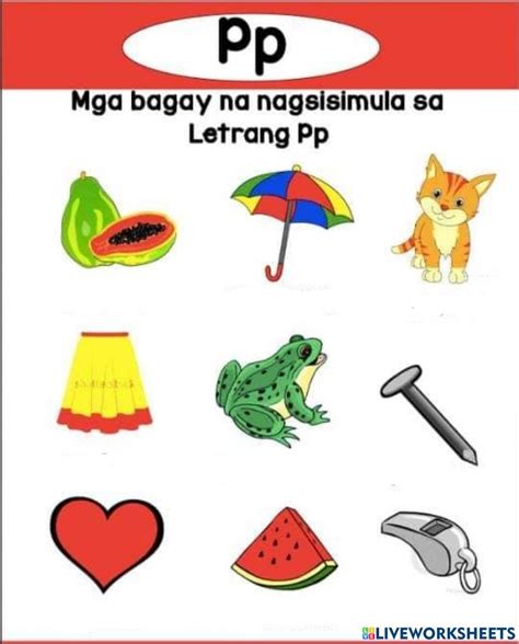 Mga Bagay Na Nangsisimula Sa Letrang P Worksheet Artofit