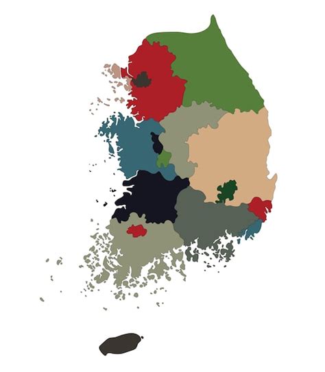 Premium Vector Map Of South Korea Administrative Map With High Detail