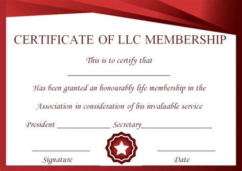 Llc Membership Certificate Template 10 Templates To Fill Your Member