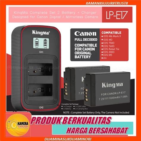 Jual Kingma Paket Complete Battery Lcd Charger Set Lp E Canon Eos M