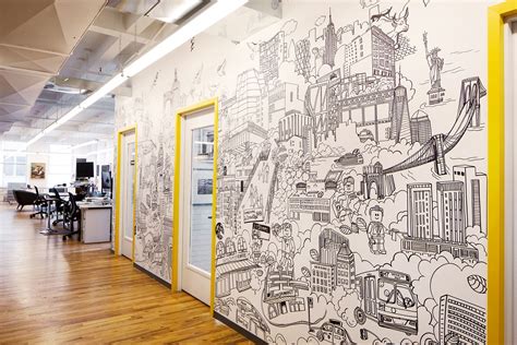 A Look Inside Sitecompli’s New Nyc Office Creative Wall Painting Mural Wall Art Office Mural