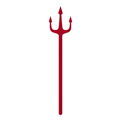 Red Trident Isolated On White Background Devil Neptune Trident