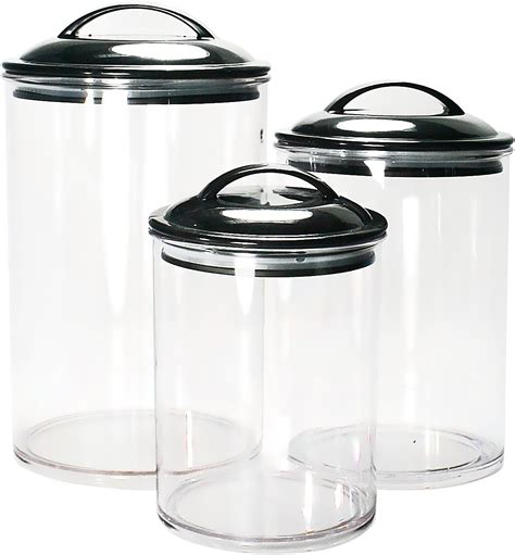 Calypso Basics By Reston Lloyd Acrylic Storage Canisters Set Of 3 Black Home