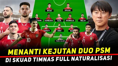 Skuad Terlengkap Prediksi Susunan Pemain Timnas Fifa Match Day