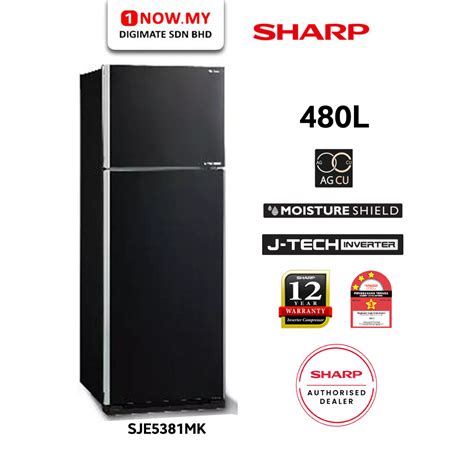 Sharp L Inverter Pelican Tmf Fridge Sje Mk Doors Glass