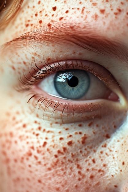 Premium Photo Close Up Freckles On The Face