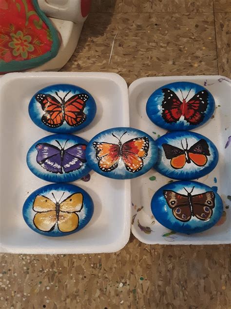 Butterfly Painted Rocks - Etsy