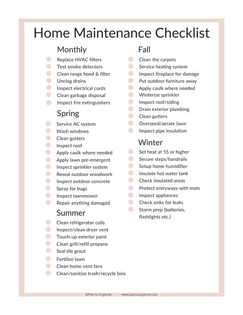 The Ultimate Home Maintenance Checklist Plan To Organize