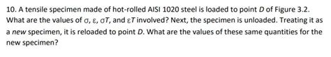 Solved 10 A Tensile Specimen Made Of Hot Rolled AISI 1020 Chegg