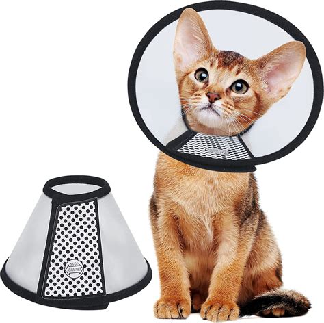 Vivifying Cat Cone, Adjustable Recovery Pet Cone, 8.1 inches Lightweight Plastic Elizabethan ...