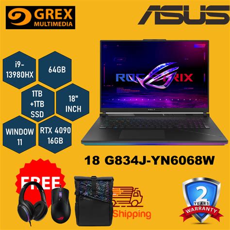 Asus Rog Strix Scar G J Yn W Gaming Laptop I Hx Gb Tb