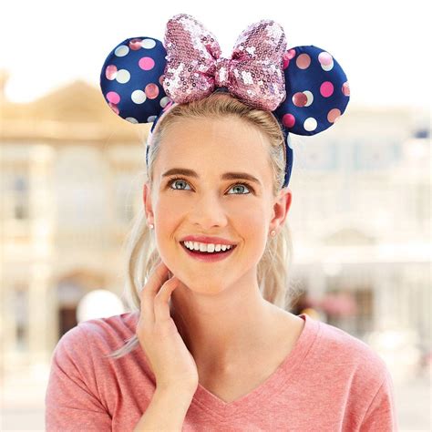 Disney Parks Pink Polka Dot Sequin Minnie Mouse Ears Weeklybangalee