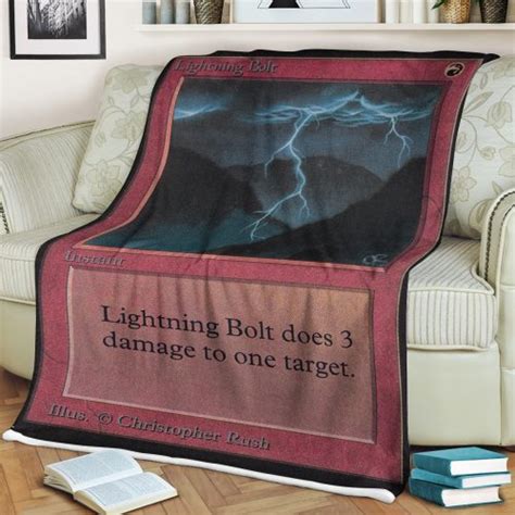 Magic The Gathering Alpha Lightning Bolt Blanket Pixeltee