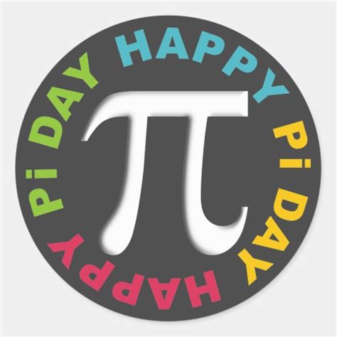 Happy Pi Day Stickers Bright Colors