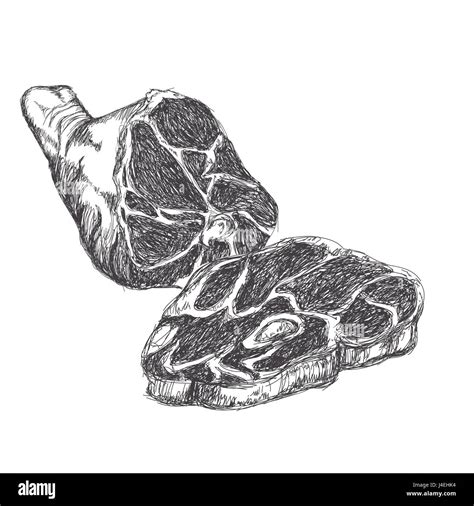 Hand Drawn Illustration Drawing Pork High Resolution Stock Photography ...