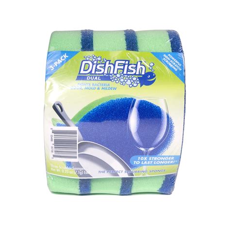 DishFish Dual Scrubber & Sponge, 3-Pack – BrickSeek