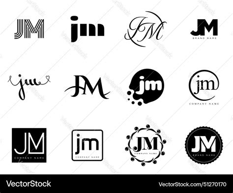 Jm logo company template letter j and m logotype Vector Image