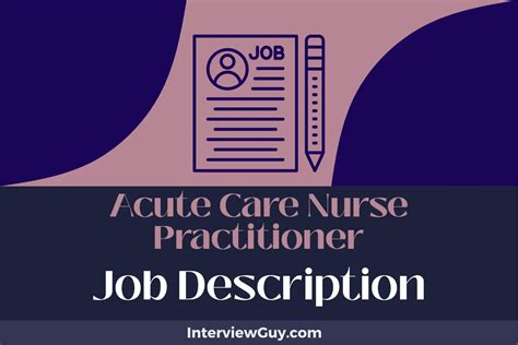 Acute Care Nurse Practitioner Job Description Updated For 2024