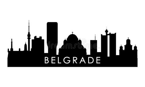 Belgrade Skyline Monochrome Silhouette Stock Vector Illustration Of