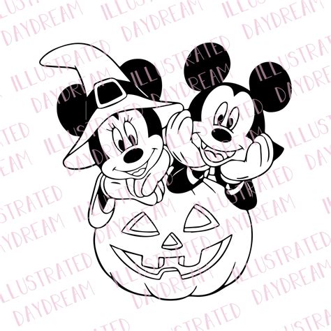 Halloween Mickey And Minnie Mouse Jack O Lantern Svg Png Etsy