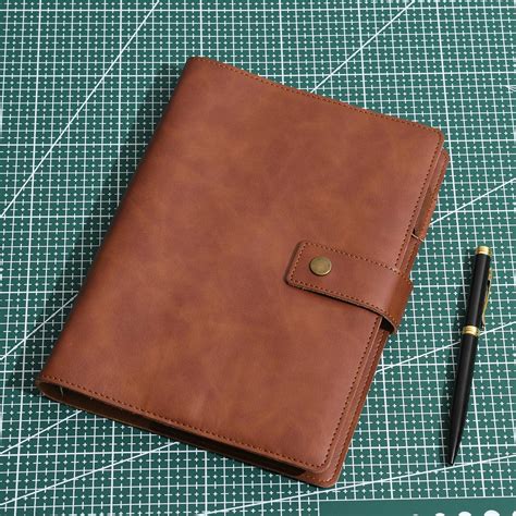 Wonderpool Leather Journal Cuaderno Recargable En Espiral Carpeta De