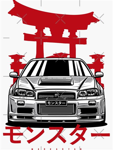 Monster Skyline R Gtr Sticker By Olegmarkaryan Redbubble