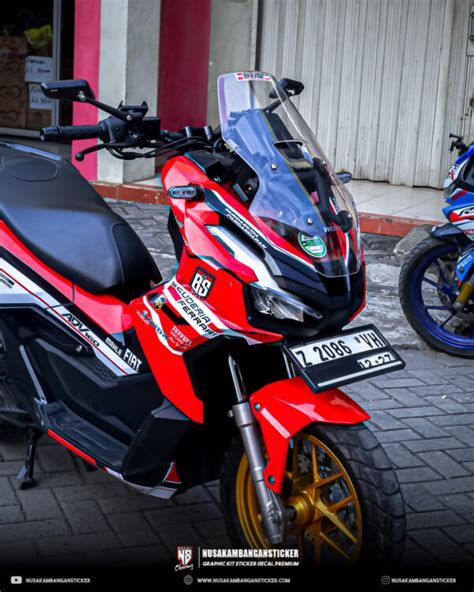 Decal Striping Honda ADV 160 Merah Putih Fullbody Nusakambangan Sticker