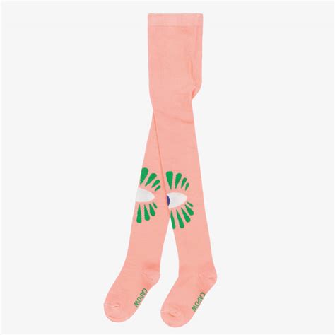 Wauw Capow Girls Coral Pink Tights Childrensalon