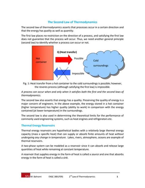 Thermodynamic Chapter 4 Second Law Of Thermodynamics