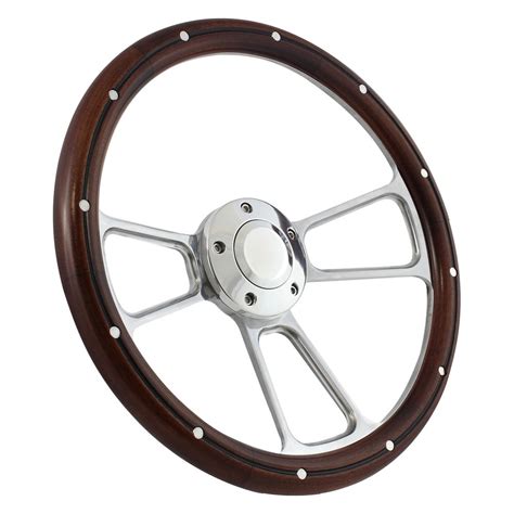 Forever Sharp 3 Spoke Muscle Wood Steering Wheel With Half Wrap