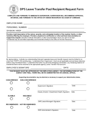 Fillable Online Sick Leave Pool Appeal Form Supervisor Checklist Fax