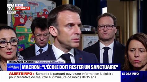 L Cole Doit Rester Un Sanctuaire R Agit Emmanuel Macron Apr S La