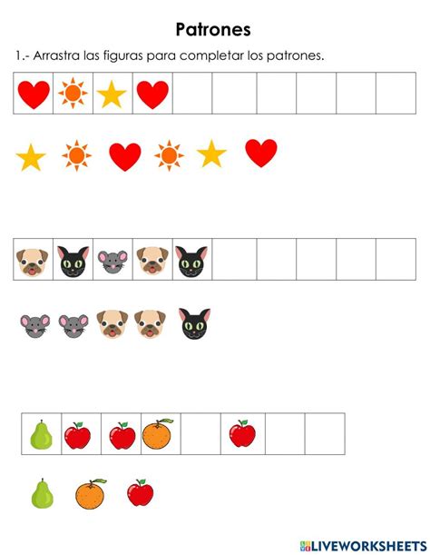 Patrones Interactive Exercise For PRIMER GRADO Actividades De La