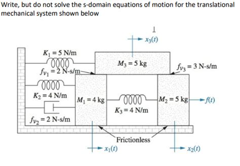 Solved Write But Do Not Solve The S Domain Equations Of Chegg