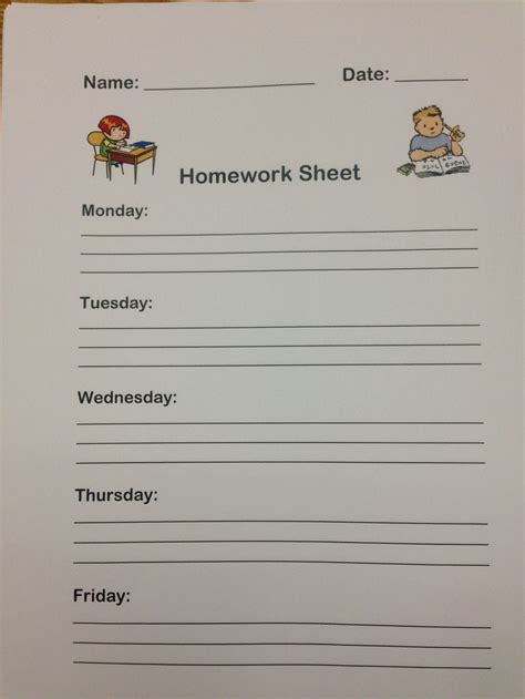 homework sheet homework sheet homework classroom