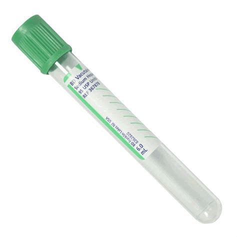 Bd Vacutainer Venous Blood Collection Tube Plasma Tube Sodium Heparin