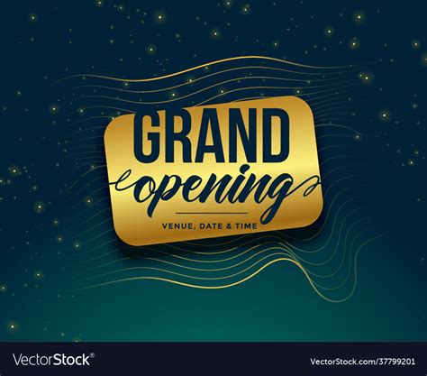 Grand Opening Golden Banner Design Royalty Free Vector Image