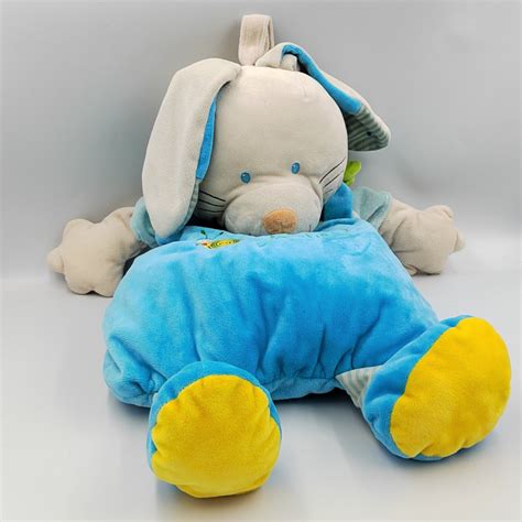 Doudou Range Pyjama Lapin Blanc Bleu Vert Carottes Jardin NICOTOY