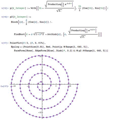 geometry - How to place objects equidistantly on an Archimedean spiral ...