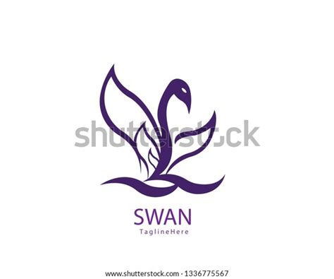 Abstract Flying Swan Logo Vector Stock Vector Royalty Free 1336775567